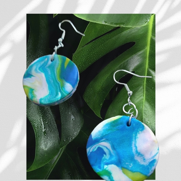 Tranquil Tides Polymer Clay Earrings - Picture 3 of 3